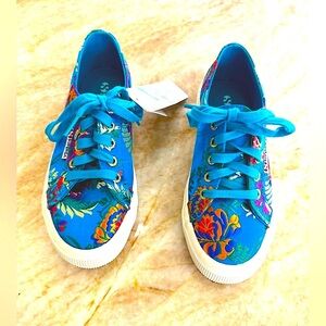 Superga turquoise Korelaw embroidery Tropical floral  Print Sneakers